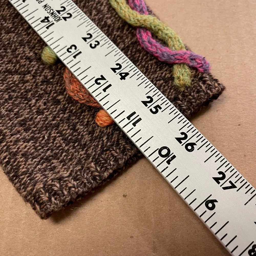 Vintage Talbots Womens L Cardigan Bright Striped Textured USA Made Floral Button - Picture 12 of 14